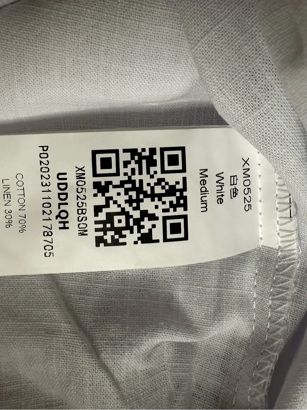 Psalter Men's White Drawstring Linen blend Pants sz.M